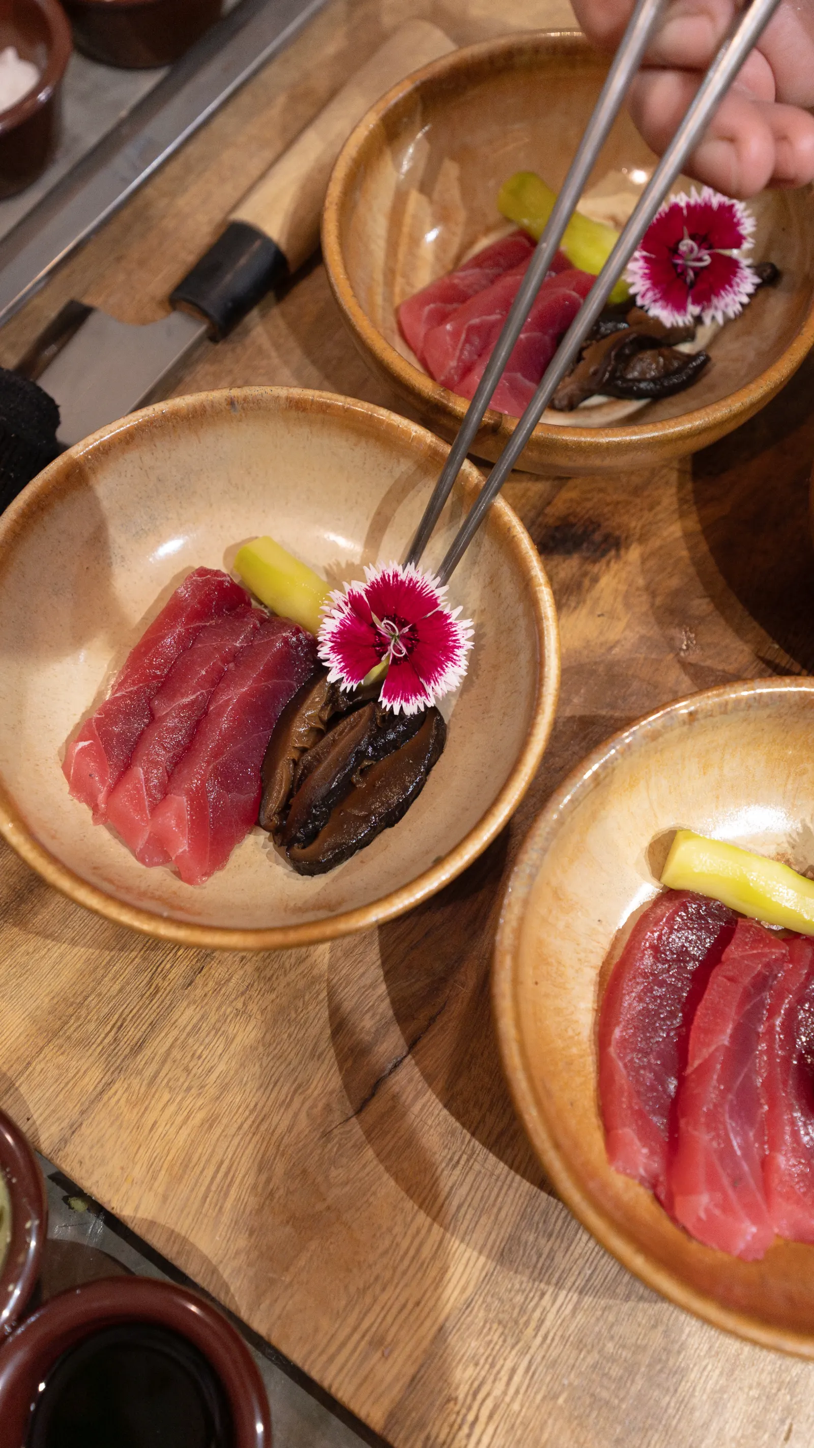 Omakase course plated at a Yasumi home experience, Santa Teresa